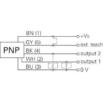 Cellule EAP PNPx2 P=1,5m Teach Laser LO/DO / M12 4P-Lire la description