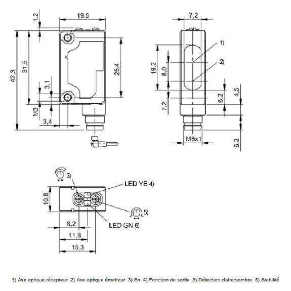 Cellule EAP PNP P=300mm Pot. Laser LO/DO / M08 4P-Lire la description