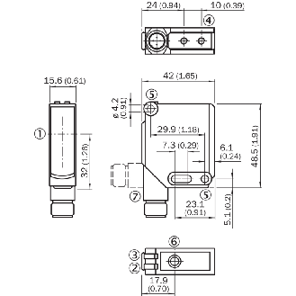 Cellule Bar. reflex transp. PNP P=0.8m LR LO/DO / M12 4P-Lire la description