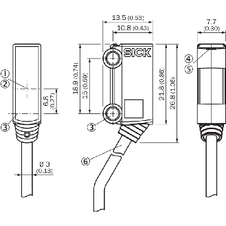 Cellule Bar. reflex PNP P=1.2m PinPoint DO / Connect.+C0.1m-Lire la description