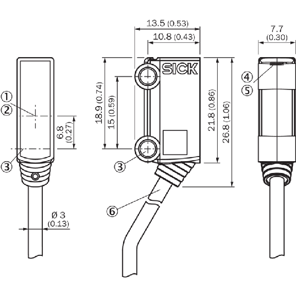 Cellule Bar. reflex PNP P=1.2m PinPoint DO / Connect.+C0.1m-Lire la description