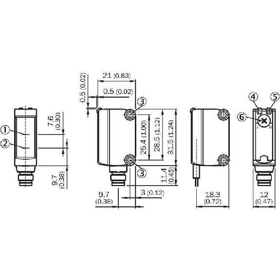 Cellule Bar. reflex transp. PNP P=6m Pot. PinPoint LO/DO / Câble 2m Cellule Bar. reflex transp. PNP P=6m Pot. PinPoint LO/DO / Câble 2m-Lire la description