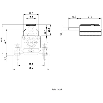 Capteur de position BTL-Profil, avec guidage, 28x20.5x41mm-Lire la description