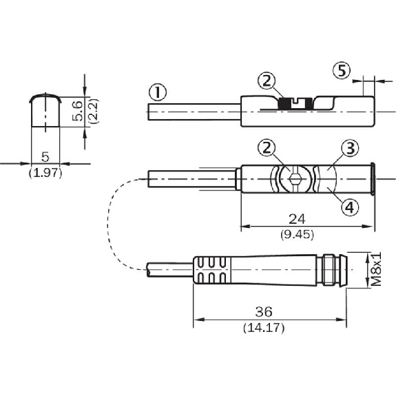 DPM Vérins rainures en T PNP NO IO-Link lg24mm / M08 3P+C0.3m PUR-Lire la description