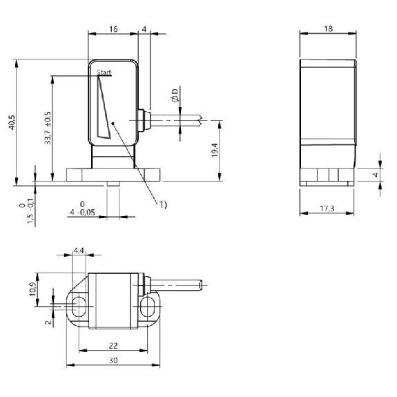 Capteur de position linéaire inductif 0...17mm 4-20mA, câble 2m PUR Capteur de position linéaire inductif 0...17mm 4-20mA, câble 2m PUR-Lire la description