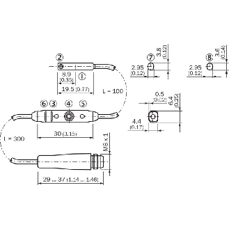 DPM Vérins Festo mini rainures cylindrique PNP / M08 4P+C0.3m-Lire la description