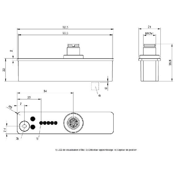 Capteur de position linéaire inductif 0...70mm 4-20mA/0-10V, M12 4P Capteur de position linéaire inductif 0...70mm 4-20mA/0-10V, M12 4P-Lire la description