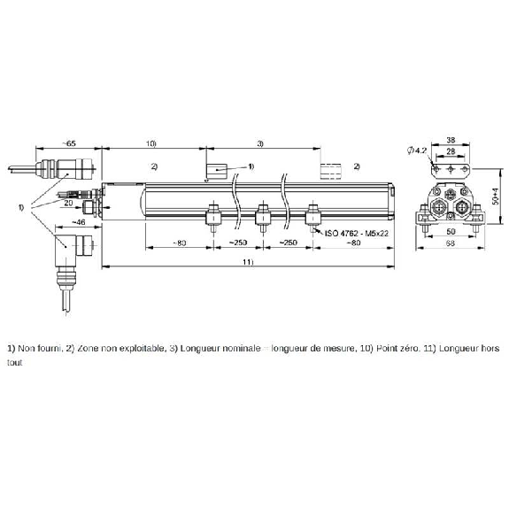 Capteur de position linéaire 200 mm avec interface PROFIBUS-DP-Lire la description