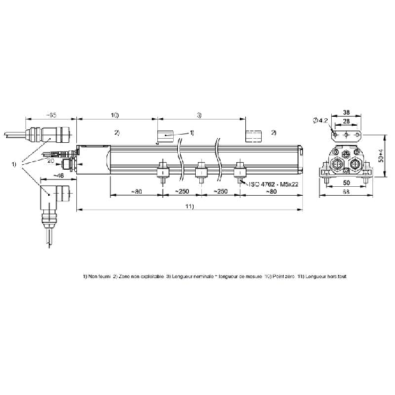 Capteur de position linéaire 1500mm, PROFIBUS-DP, brides Capteur de position linéaire 1500mm, PROFIBUS-DP, brides-Lire la description