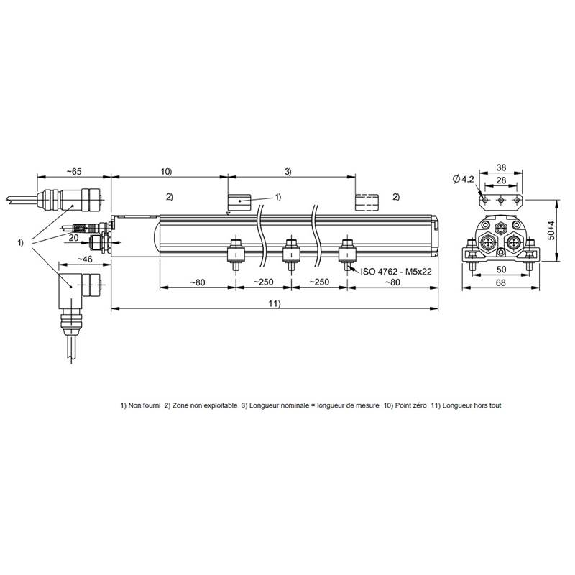 Capteur de position linéaire 1250mm, PROFIBUS-DP, brides-Lire la description