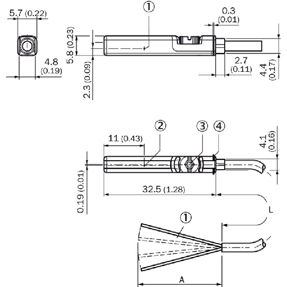 DPM Vérins rainures en T 2 fils REED NF 5-120Vac/dc / Câble 2m-Lire la description