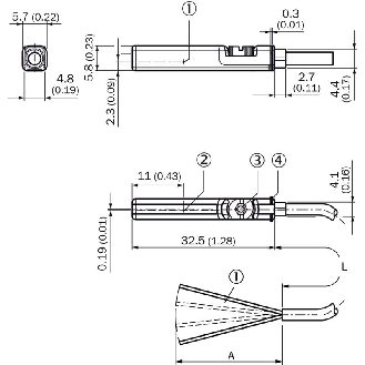 DPM Vérins rainures en T 2 fils REED NF 5-120Vac/dc / Câble 2m-Lire la description