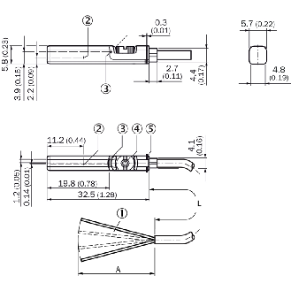 DPM Vérins rainures en T 2 fils AC/DC REED NO 5-230Vac/dc / Câble 5m-Lire la description