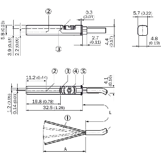 DPM Vérins rainures en T 2 fils AC/DC REED NO 5-230Vac/dc / Câble 5m-Lire la description