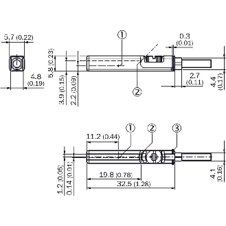 DPM Vérins rainures en T 2 fils AC/DC REED NO 5-230Vac/dc / Câble 2m-Lire la description