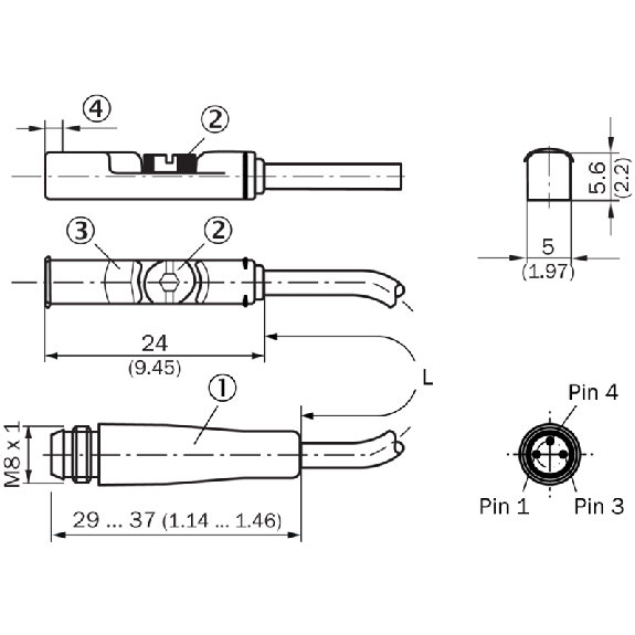 DPM Vérins rainures en T PNP NO lg24mm 10-30Vdc / M08 3P+C0.3m DPM Vérins rainures en T PNP NO lg24mm 10-30Vdc / M08 3P+C0.3m-Lire la description