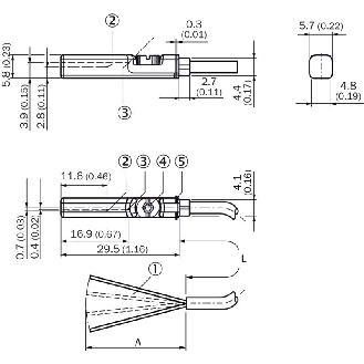 DPM Vérins rainures en T PNP NF lg29.5mm 10-30Vdc / Câble 2m PUR-Lire la description