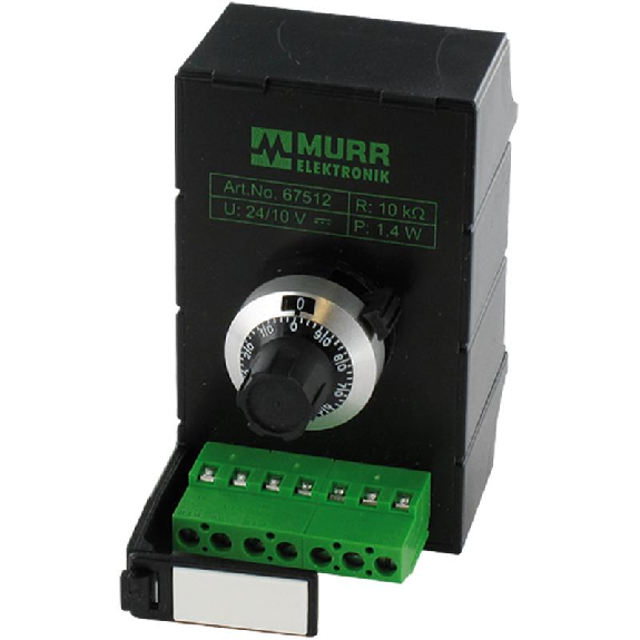 Potentiomètre 10k-Ohm 3600° (10 tours), rail DIN, 75x45x65mm-Lire la description