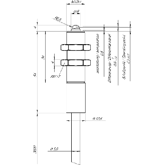 Microrupteur de précision M12 Poussoir REED 1NO, câble 3m-Lire la description