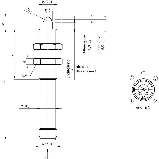Microrupteur de précision M12 Poussoir à bille 16N Reed 1NO, M12 5P-Lire la description