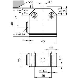 Fdc monopiste de précision N01, Poussoir à galet, SPDT, M12x1.5-Lire la description