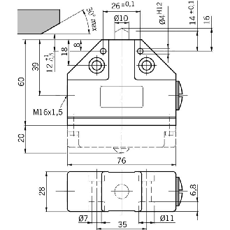 Fdc monopiste de précision N1A, Poussoir à galet, M16x1.5-Lire la description