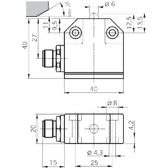 Fdc monopiste de précision N01, Poussoir à galet, SPDT, M12 4P-Lire la description