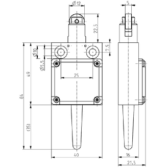 Commutateur de position sans fil 868,3 MHz poussoir à galet-Lire la description