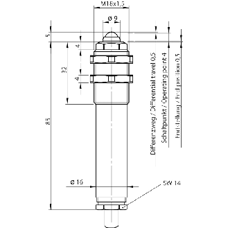 Microrupteur de précision Poussoir à bille 1NO+1NF rupt. brusque-Lire la description