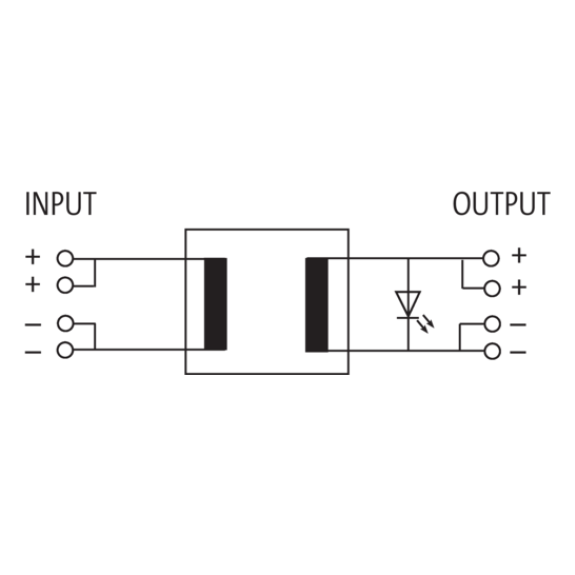 Convertisseur DC/DC, à séparation galvanique E:24VDC/S:24VDC 0.3A-Lire la description