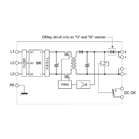 Alim. à découpage 72VDC 13,3A, 3PH 340-550VAC version redondante Alim. à découpage 72VDC 13,3A, 3PH 340-550VAC version redondante-Lire la description