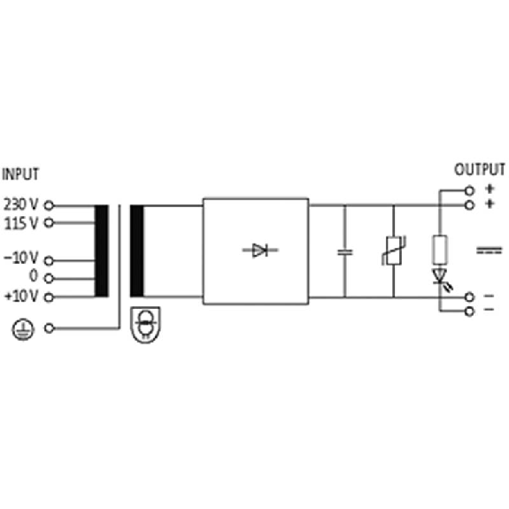 Alim. mono redressée filtrée IN: 115/230 ±10VAC OUT: 24V/10ADC-Lire la description
