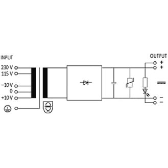 Alim. mono redressée filtrée IN: 115/230 ±10VAC OUT: 24V/10ADC-Lire la description
