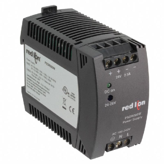 Alim. à découpage 24VDC 2,5A 60W, 1PH 100-240VAC, rail DIN Alim. à découpage 24VDC 2,5A 60W, 1PH 100-240VAC, rail DIN-Lire la description