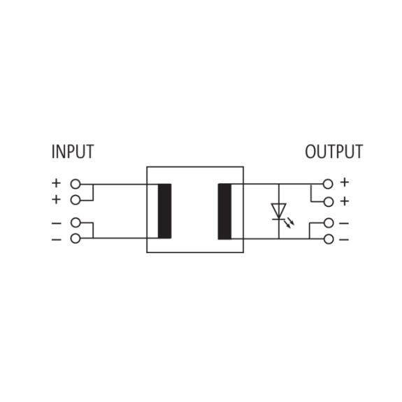 Convertisseur DC/DC, à séparation galvanique E:24VDC/ S:12VDC-0.6 A-Lire la description