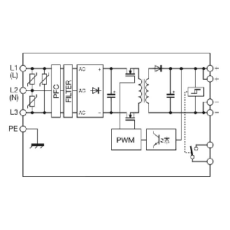 Alim. à découpage 24VDC 20A 480W, 1/2/3PH 187-550VAC/270-770VDC-Lire la description