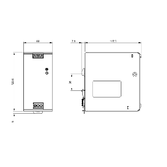 Alim. à découpage 24VDC 10A 240W, 1PH 100-240VAC, 60x123,6x117,6mm-Lire la description