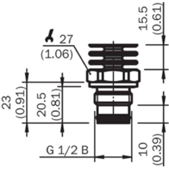 Capteur de pression 0 .. 2,5 bar, 4-20mA, G1/2 B noyable-Lire la description