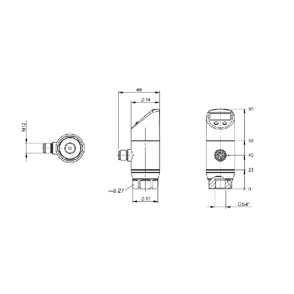Capteur de pression 0 .. 100 bar, ANA+PNP/NPN(x2)+IO-L, G1/4 DIN 3852 Capteur de pression 0 .. 100 bar, ANA+PNP/NPN(x2)+IO-L, G1/4 DIN 3852-Lire la description