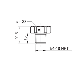 Capteur de pression 0 .. 0.4 bar, 4-20mA, 1/4 18 NPT-Lire la description