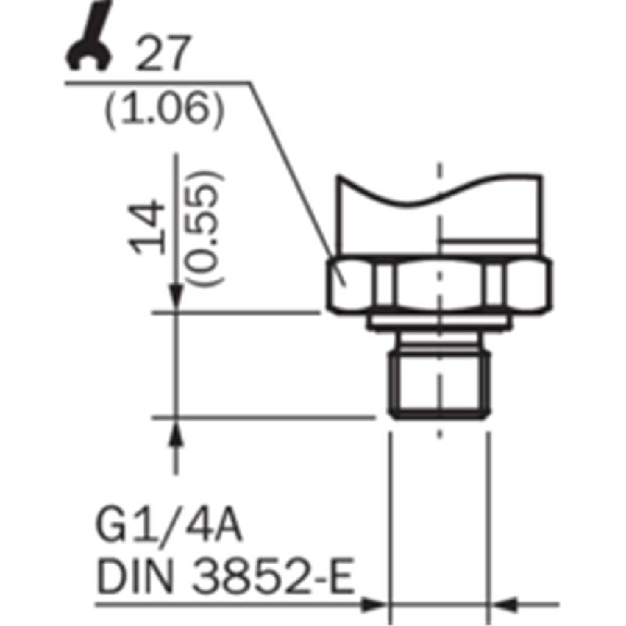 Capteur de pression -0.6 .. 0 bar, 4-20mA, G1/4 A DIN 3852-E Capteur de pression -0.6 .. 0 bar, 4-20mA, G1/4 A DIN 3852-E-Lire la description