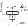 Capteur de pression 0 .. 16 bar, 4-20mA, 1/4 NPT, M12 4P