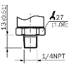 Capteur de pression 0 .. 8000 psi, 4-20mA, 1/4 NPT