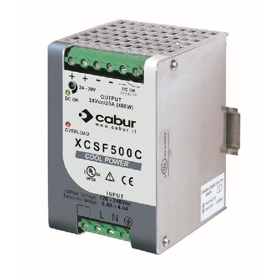 Alim. à découpage 24VDC 20A 500W, 1PH 120-230VAC Alim. à découpage 24VDC 20A 500W, 1PH 120-230VAC-Lire la description