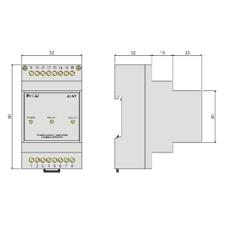 Alimentation 24Vac/dc pour 2 capteurs NAMUR 12Vdc, SPDT 5A-250VAC-Lire la description