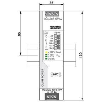 Alim. à découpage 24VDC 5A 120W, 1PH 100-240VAC-Lire la description