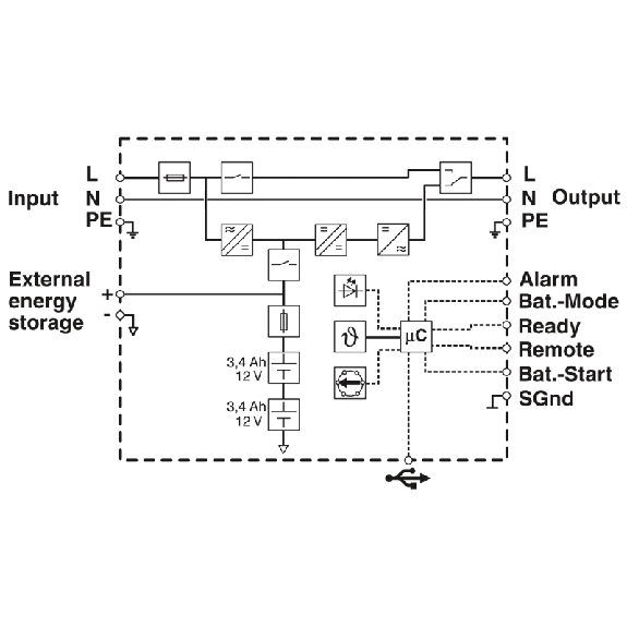 Alimentation sans interruption 1 AC/1 AC/750 VA Alimentation sans interruption 1 AC/1 AC/750 VA-Lire la description
