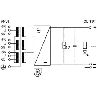 Alim. filtrée 3 ph IN: 400VAC ± 5% OUT: 24V/10ADC-Lire la description