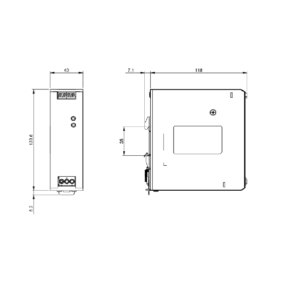 Alim. à découpage 24VDC 5A 120W, 1PH 100-240VAC, bornes à vis-Lire la description