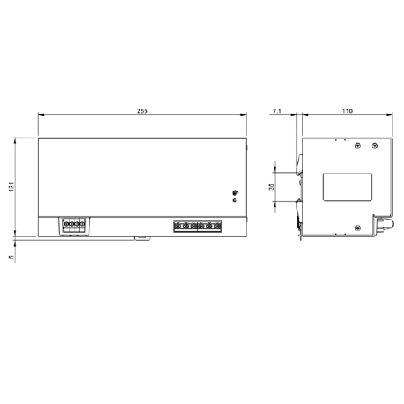 Alim. à découpage 24VDC 40A 960W, 3PH 400-500VAC, 255x121x117,3mm-Lire la description